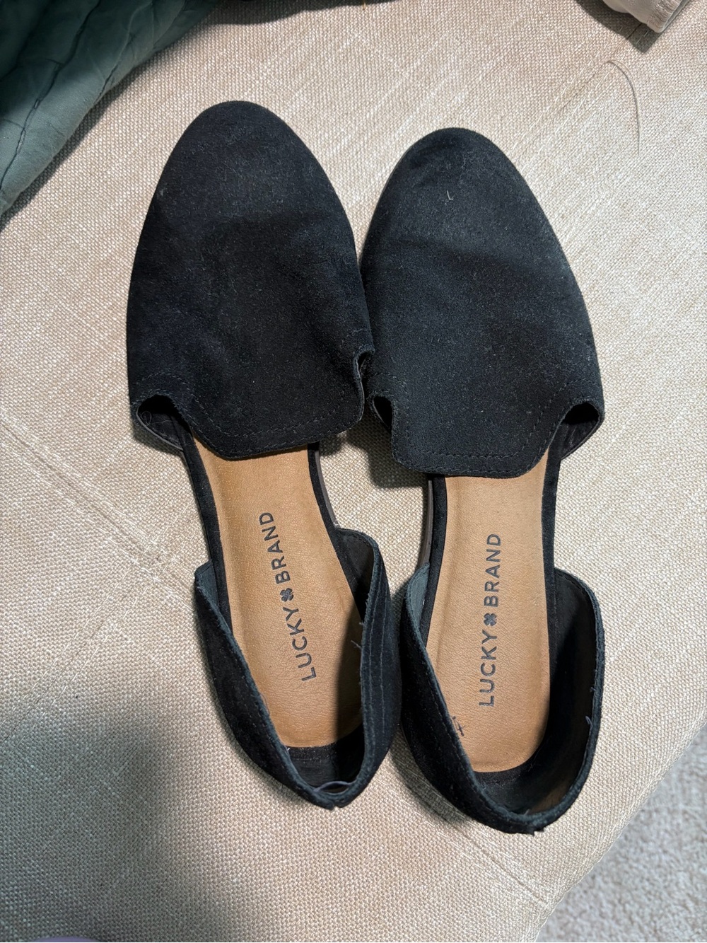Lucky Brand Black Suede D'Orsay Flats
